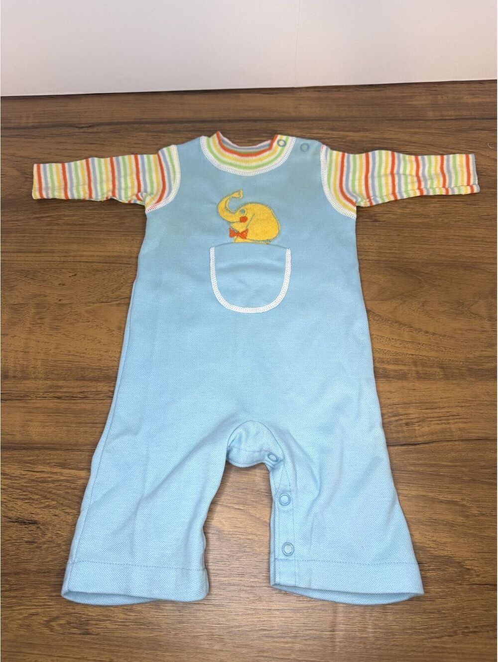 Vintage Carter's Blue Elephant One-Piece Outfit – 6 Months